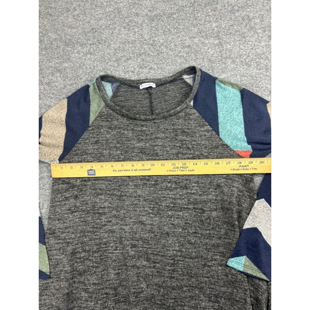 Egs California Sweater Dress Women's M Gray Striped Long Sleeve Pockets USA - Picture 3 of 7